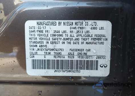 2017 Infiniti Q50 3.0T Premium из США, поврежденный, VIN JN1EV7AP5HM742753